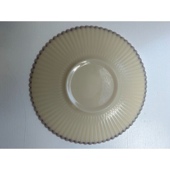 Vintage Macbeth Evans Cremax "Petalware" Pattern Opalescent Glass Dish 10 1/2" - Picture 9 of 10